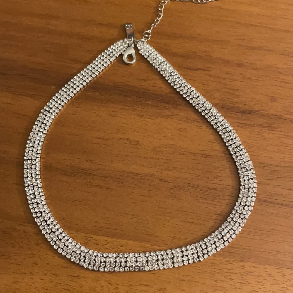 INC Rhinestone Mesh Statement Necklace